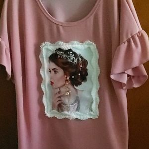 Pink 3D blouse